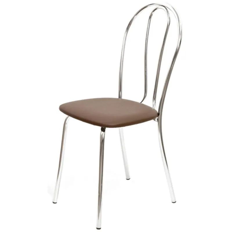 Стул для столовых UP_Венус каркас хром, к/з коричневый Z10