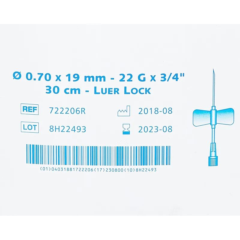 Игла-бабочка Устройство для влив в малые вены Luer Lock 22G KD-Fly 100шт/уп