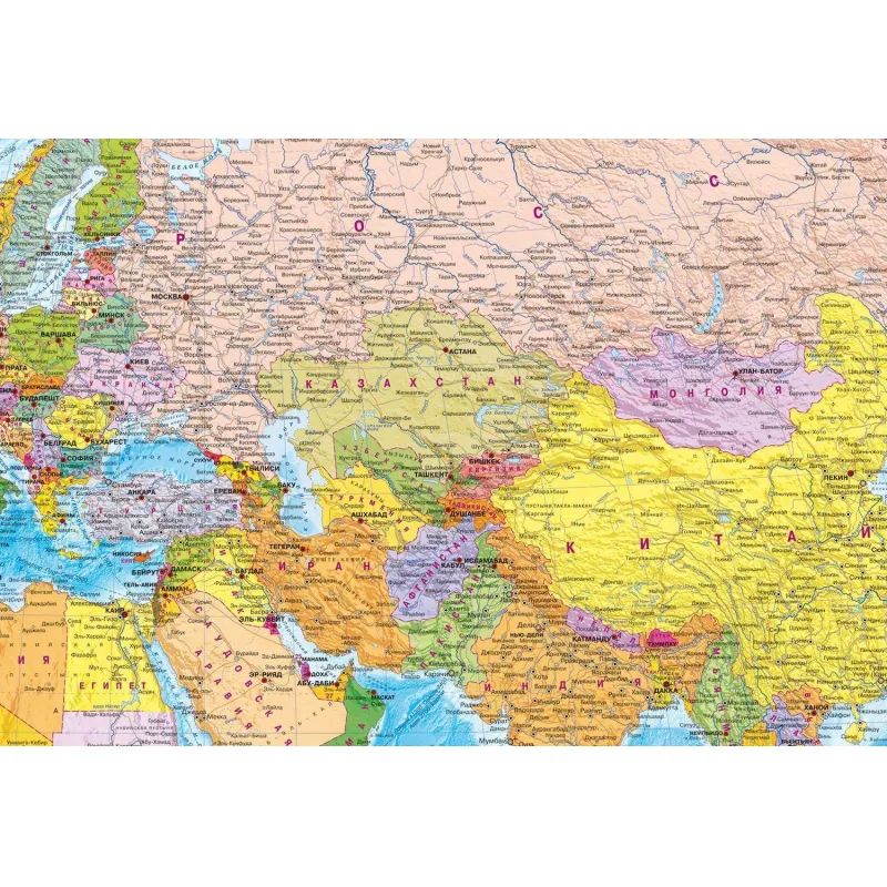 Карта настенная Мир политическая 1:17млн., 2,02х1,43м