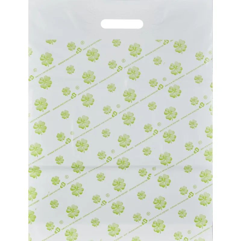 Пакет с вырубной ручкой 38*54 см, 55 мкм, с рисунком, 50 шт/уп.