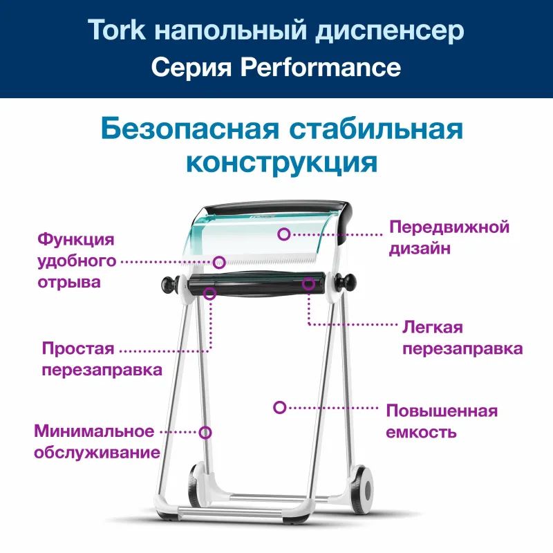 Диспенсер для протирочных материалов напольн Tork Performance рул W1652000