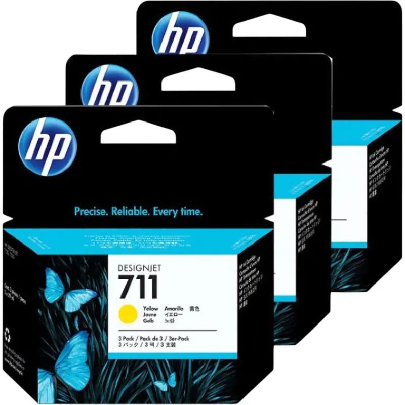 Картридж струйный HP 711 CZ136A жел. для DgnJ T120/520 (3шт/уп)