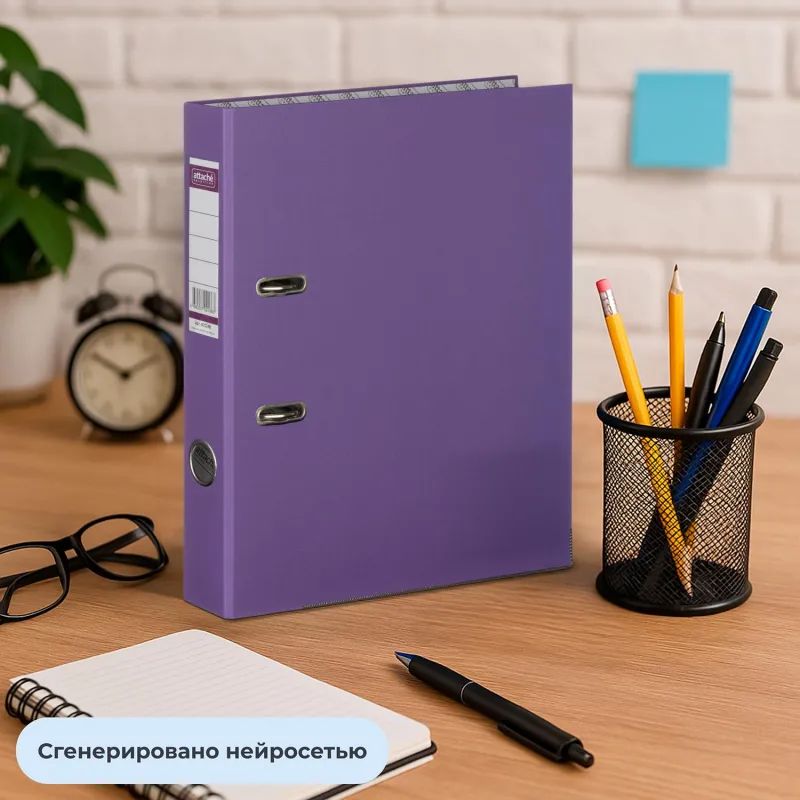 Папка-регистратор ECONOMY PLUS, 50 мм,фиол,ПБП1,карм.кор.,мет.уг