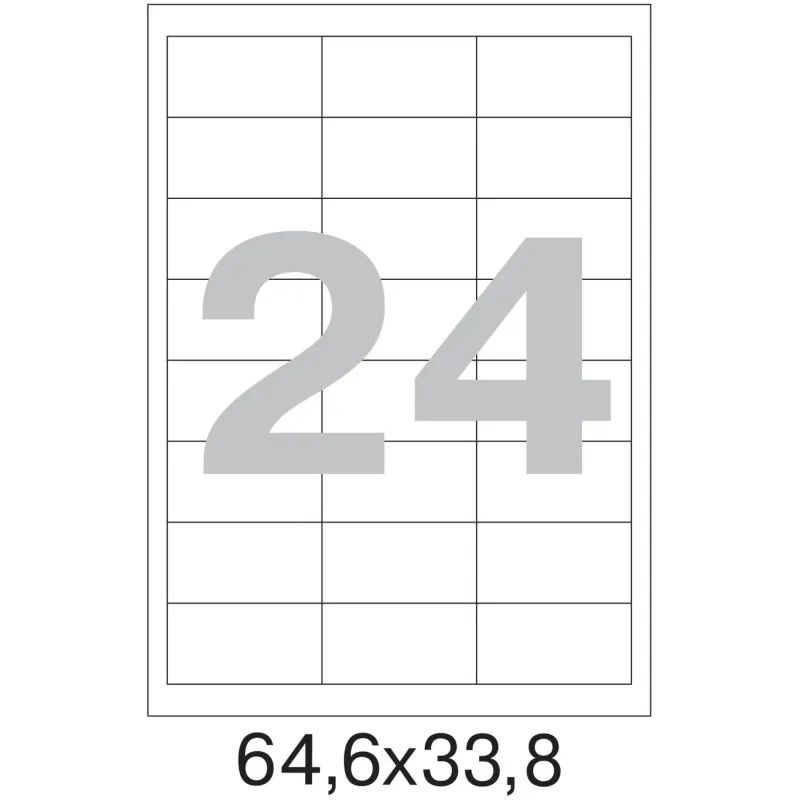 Этикетки самоклеящиеся 64,6х33,8 мм/24 шт. на листе А4 (25л
