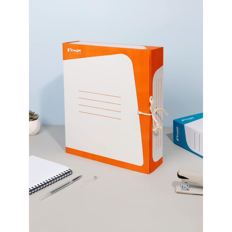 Короб архивный Комус гофрокартон, 75мм, оранжев корешок