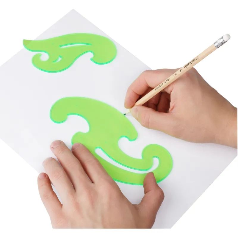 Трафарет набор лекал 25см,17см,12см, NEON Cristal цвет ассорти ЛК02