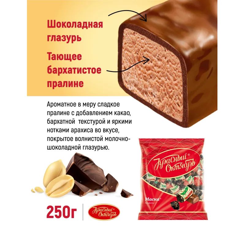 Конфеты шоколадные Маска 250г