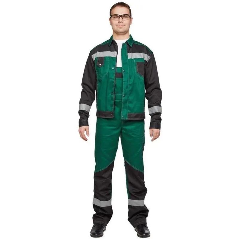 Костюм летний муж л21-КПК зел/чер (р.64-66) 170-176 (серия Л)