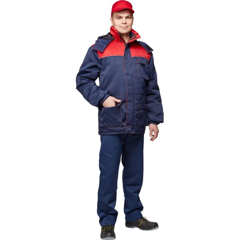Куртка рабочая зимняя муж з08-КУ,цв. син/крас (р.52-54) 182-188