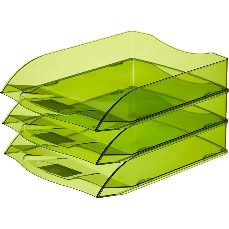 Лоток горизонтальный ATTACHE Яркий Офис 340х250х60 тонированный зеленый