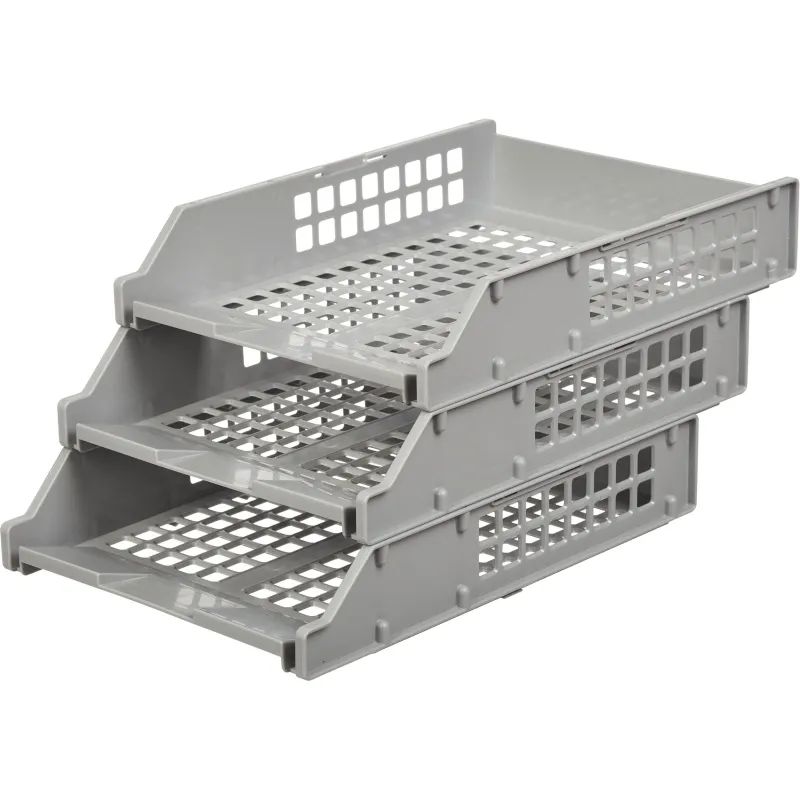 Лоток горизонтальный СТАММ STRONG 3 шт. гориз.на металл.стержнях серый