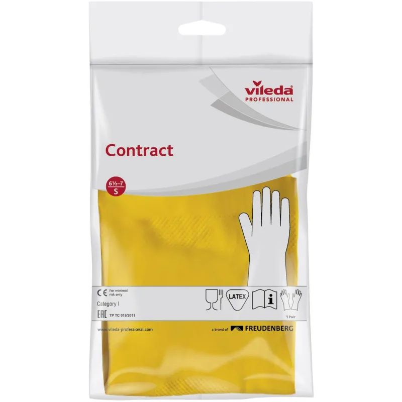Перчатки резиновые ViledaProfesКонтракт латекс желт рL 101018/174325,ПС