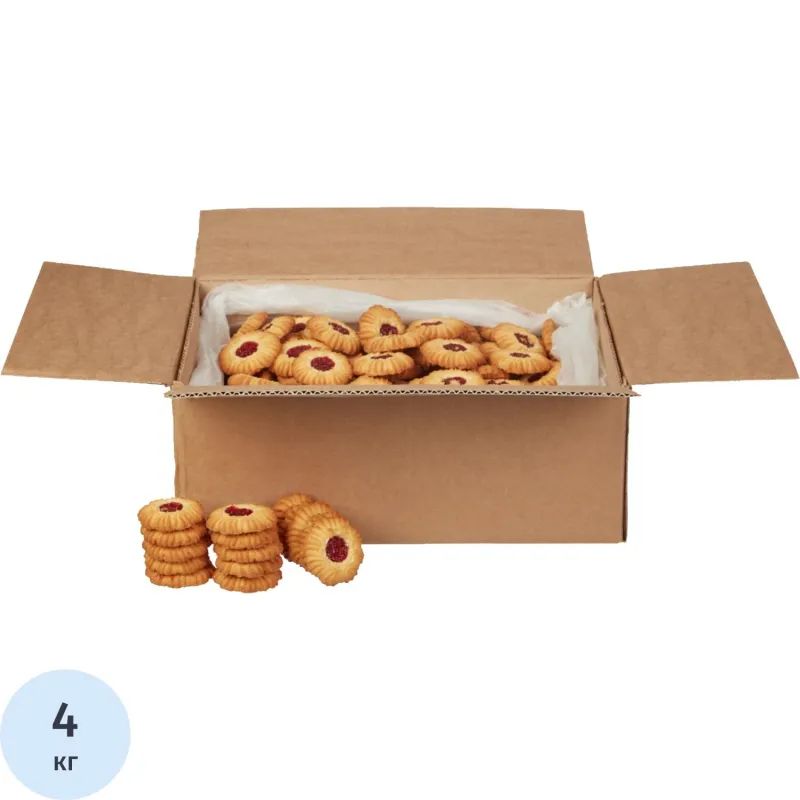 Печенье сдобное Курабье с вишневым джемом 4кг ЯП815