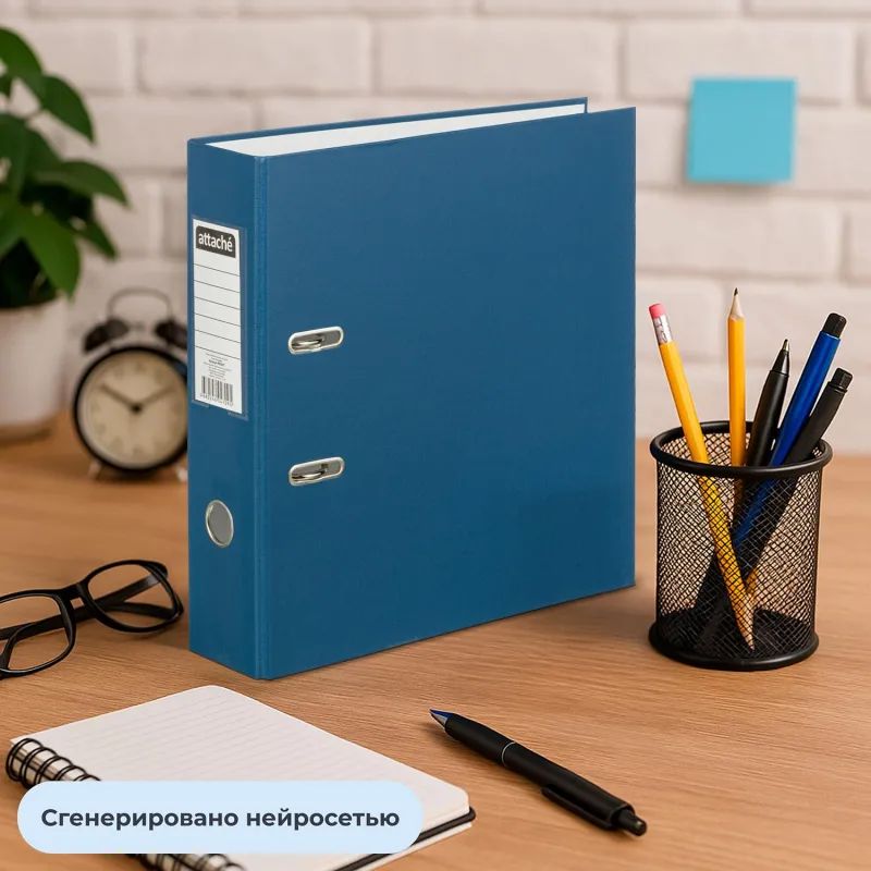 Папка-регистратор 80 мм Attache , синий Экономи,ПБП1,карм.кор