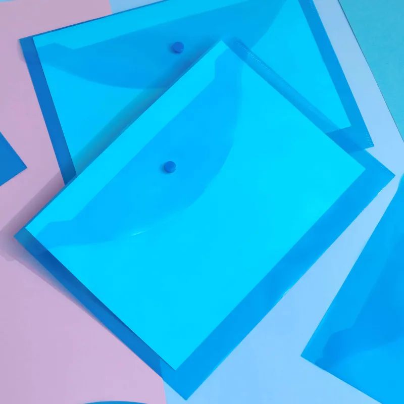 Папка-конверт на кнопке КНК 120 синий прз. 10шт/уп