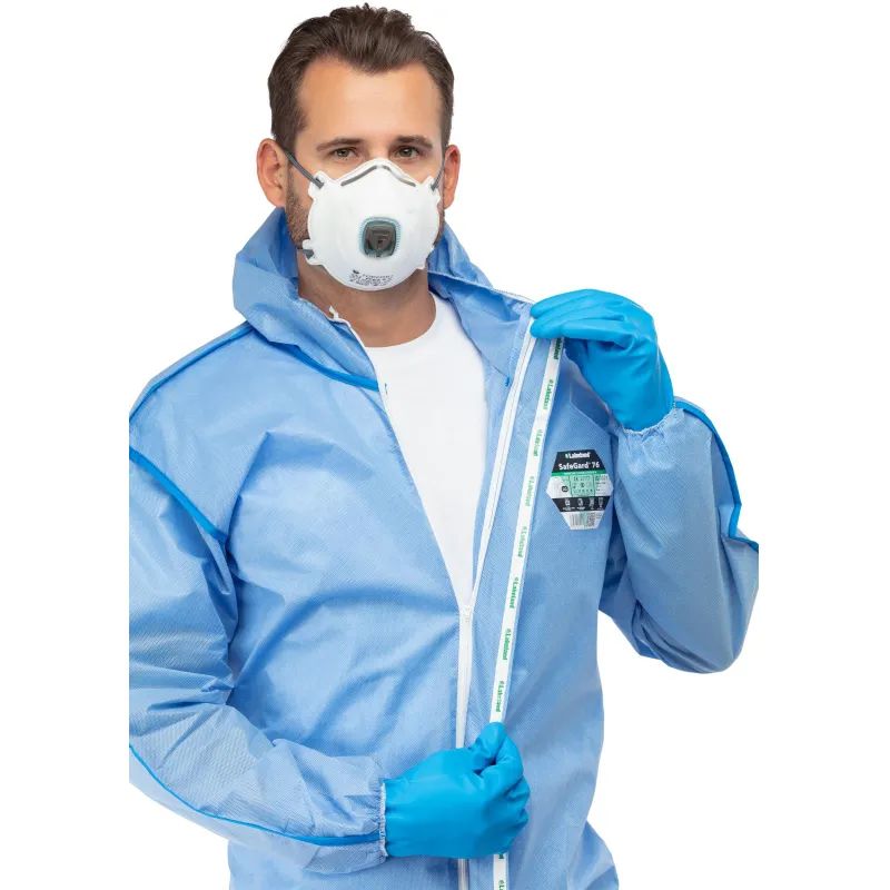 Комбинезон одноразовый защитный с капюшоном SafeGard76 синий р-р L (ESB428)