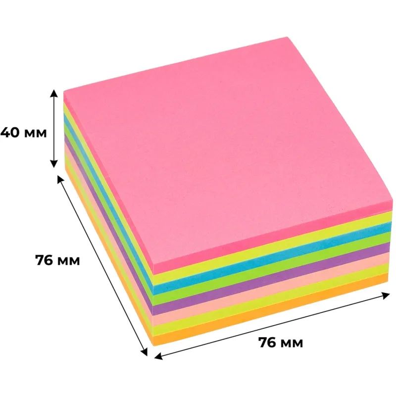 Стикеры Attache Selection куб 76х76, неон 8 цв. 40 0 л