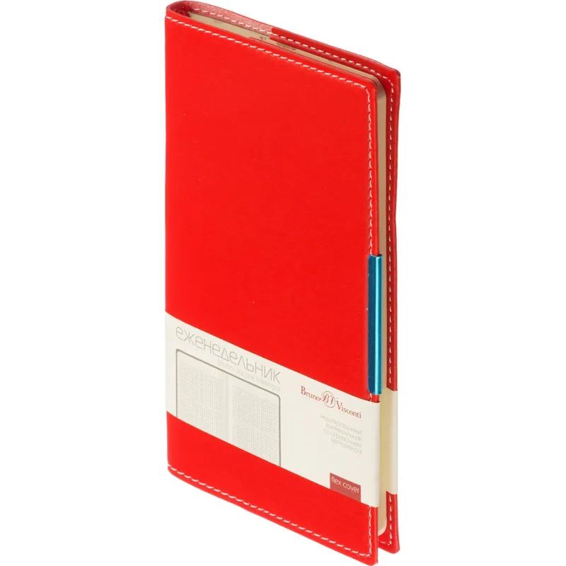 Еженедельник недатированный красный А6  METROPOL, 3-492/02