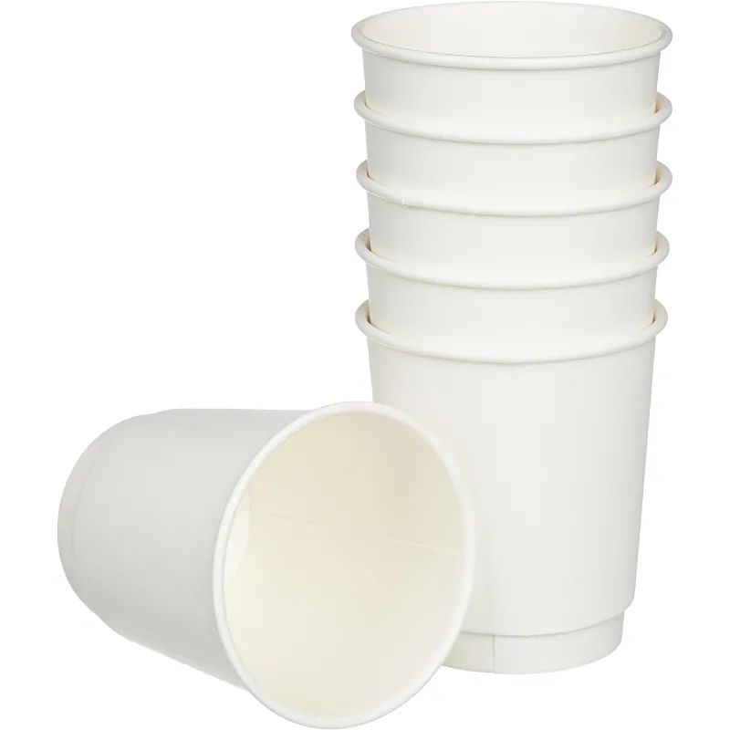 Стакан одноразовый бум 2-сл. d-80мм 250мл белый, КОМУС (25шт/уп)