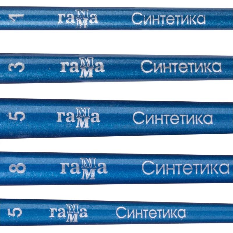 Набор кистей Гамма Синтетика 5 шт кр№ 1,3,5 пл № 5,8, 280618.09.06