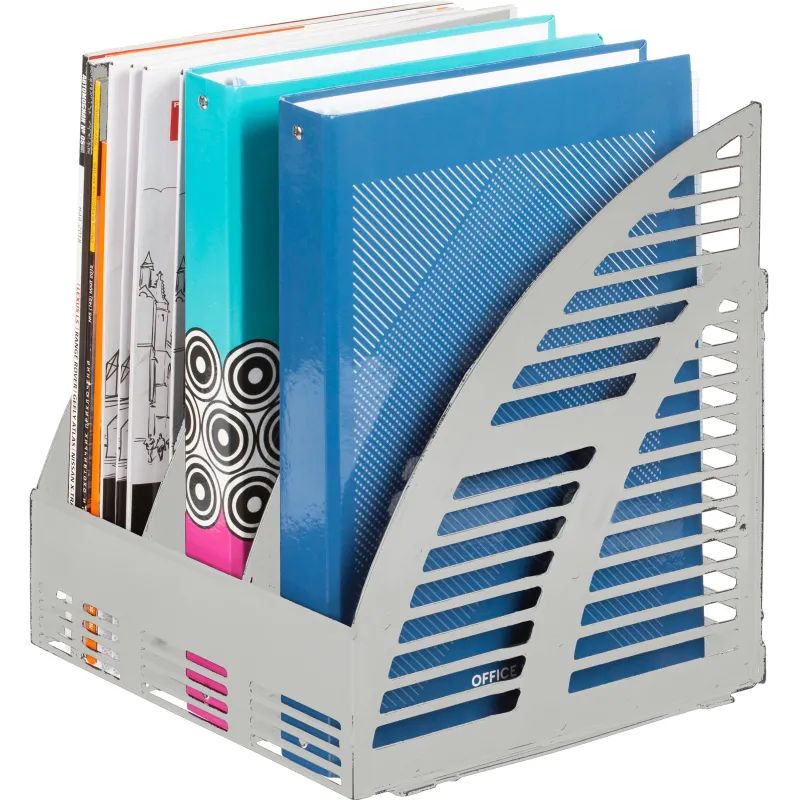 Лоток вертикальный Attache сборный 3 отделения серый