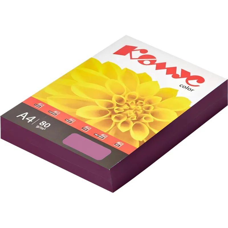 Бумага цветная Комус Color (ежевика интенсив), 80г, А4, 500 л.