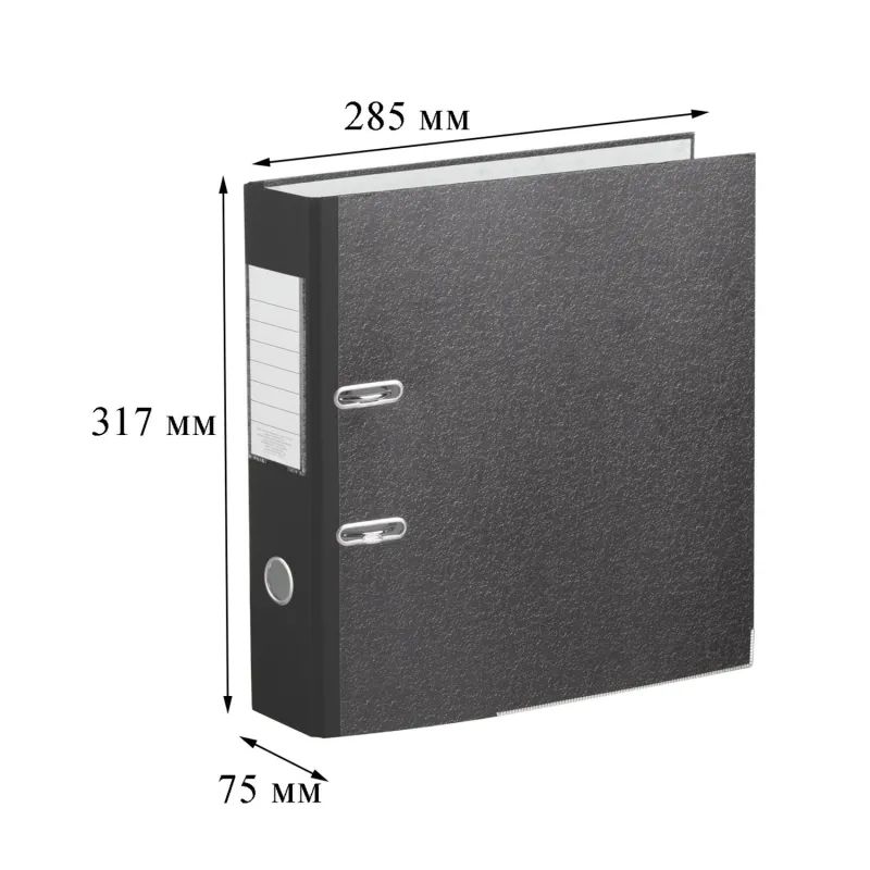 Папка-регистратор 75 мм Attacheмрамор,мет.уг.,черный кореш,карм.кор,бум/бум