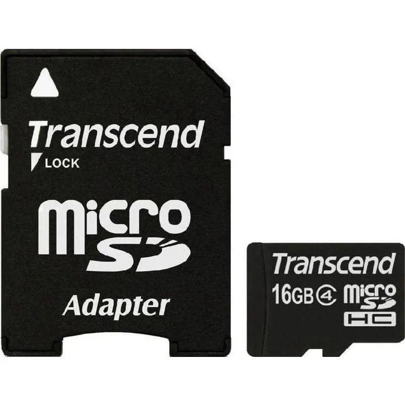 Карта памяти Transcend microSDHC 16Gb Cl4 +ад, TS16GUSDHC4