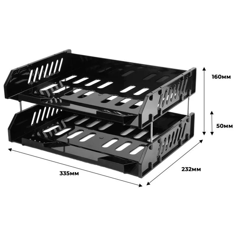 Лоток горизонтальный Стамм СИТИ набор из 2-х лотков чер