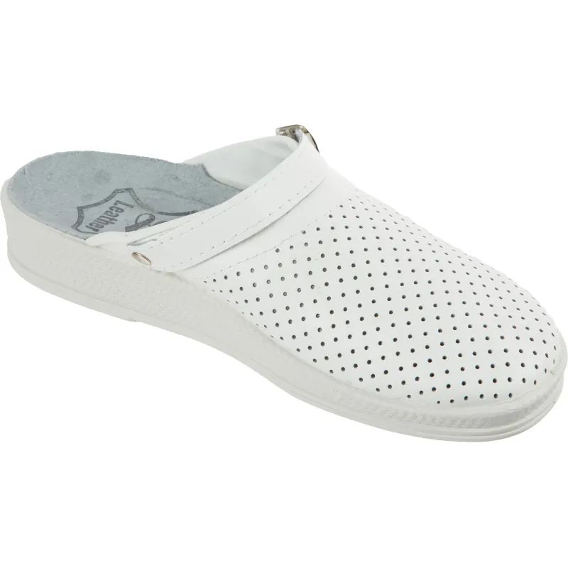 Сабо муж.нат.кожа цв.белый(р.45) (10-12-7)