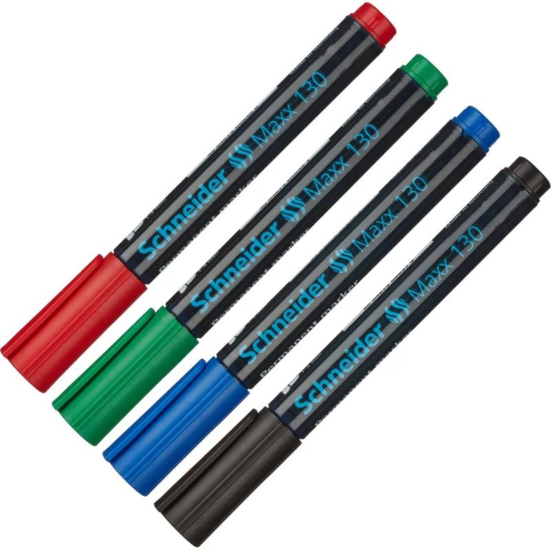Маркер перманентный SCHNEIDER Maxx 130 набор 4 цв