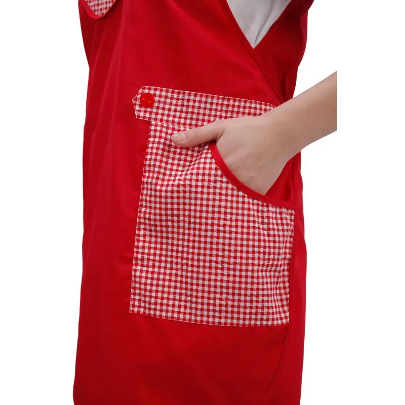 Фартук сарафан Фантазия красный с козырьком