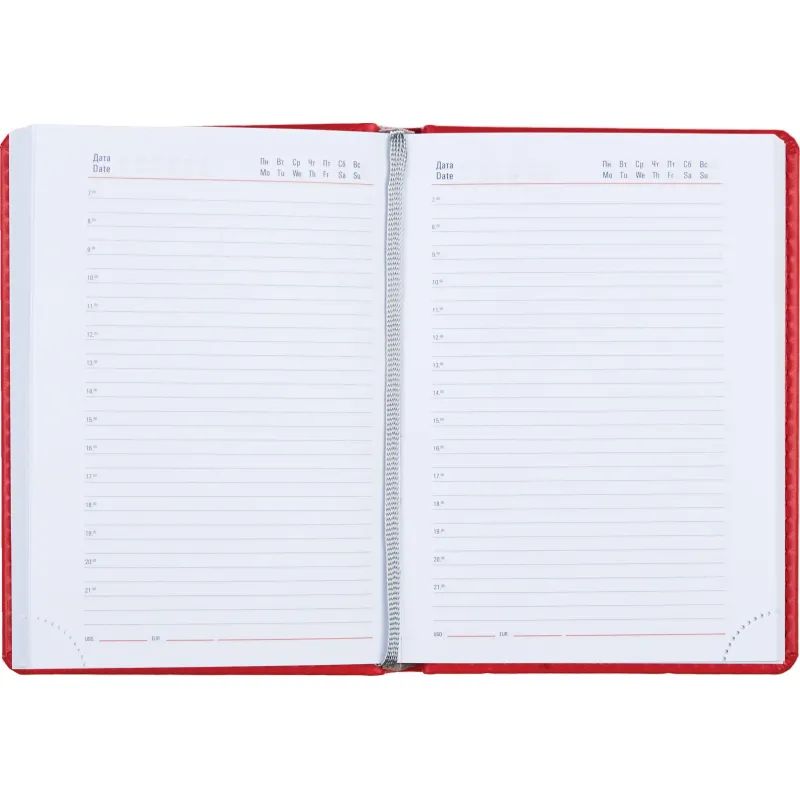 Ежедневник недатированный красный,А6,110х155мм,176л,ATTACHE Сиам
