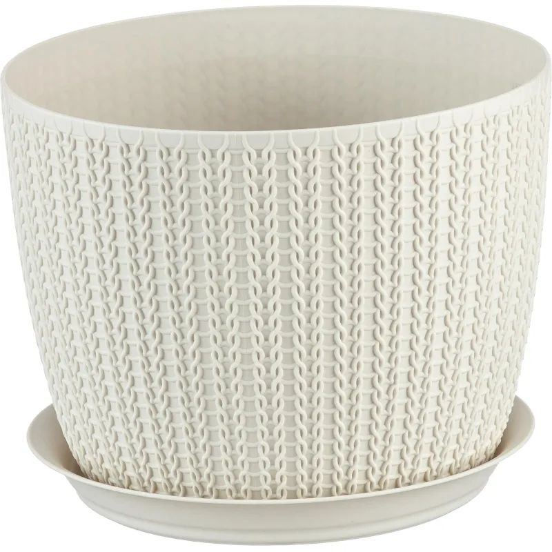 Кашпо ВЯЗАНИЕ D180мм 2,8л с поддоном М 3121