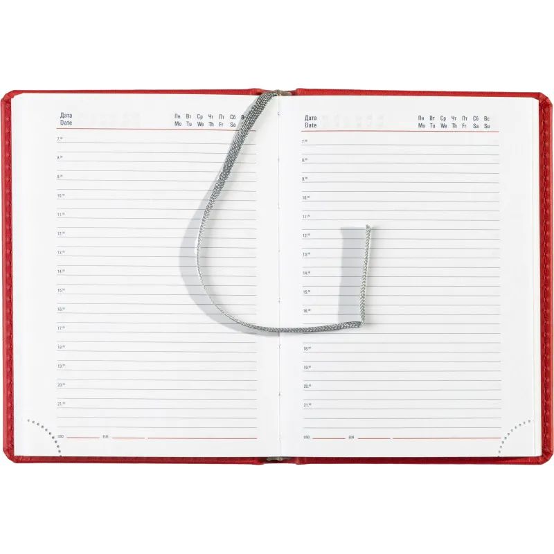 Ежедневник недатированный красный,А6,110х155мм,176л,ATTACHE Сиам