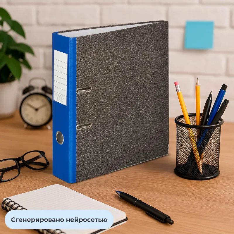 Папка-регистратор 75 мм Attache мрамор,мет.уг.,син кореш,карм.кор,бум/бум