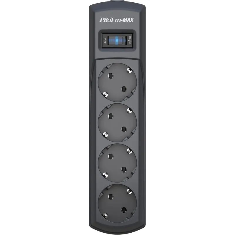 Сетевой фильтр PILOT m MAX (4/3м/16А/150Дж/темн.серый)