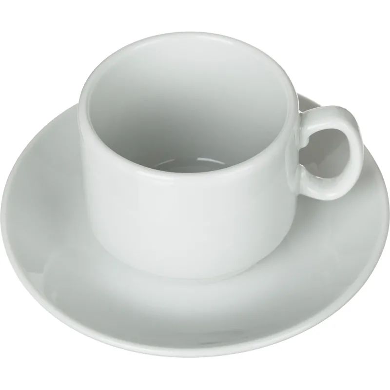 Кофейная пара Мокко белая фарфор, чашка 100мл блюдце d-10см (6С1627)