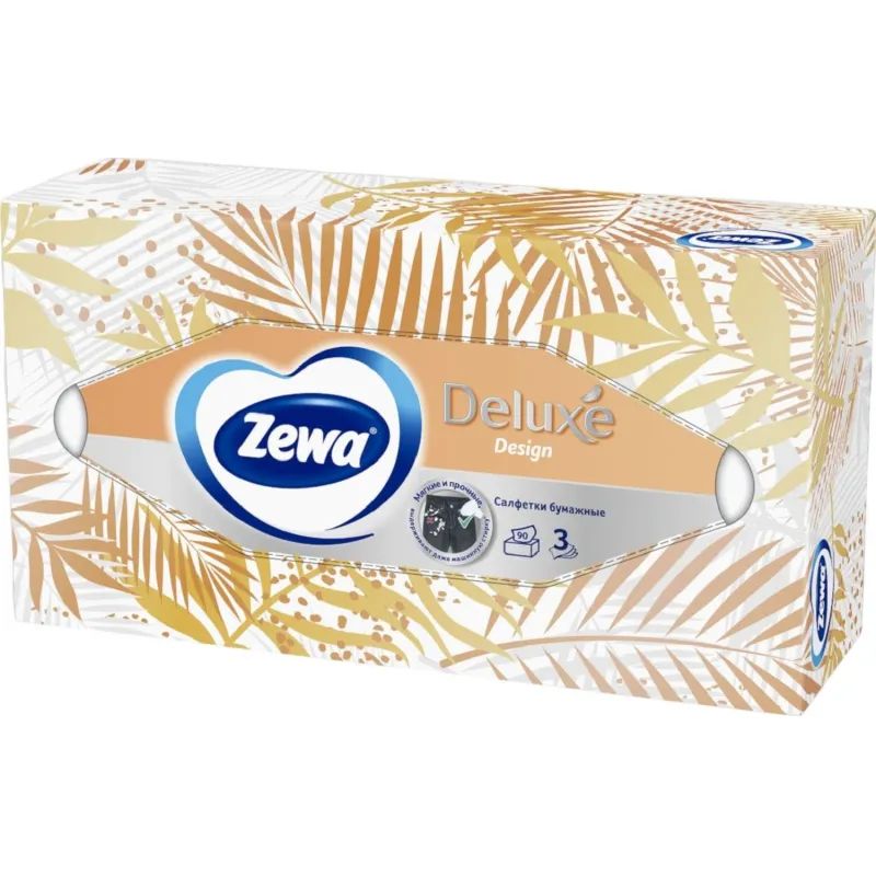 Салфетки косметические ZEWA-Deluxe 28420/3849 3-сл.90шт./уп.