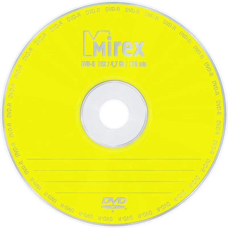 Носители информации DVD-R, 16x, Mirex, Cake/25, UL130003A1M
