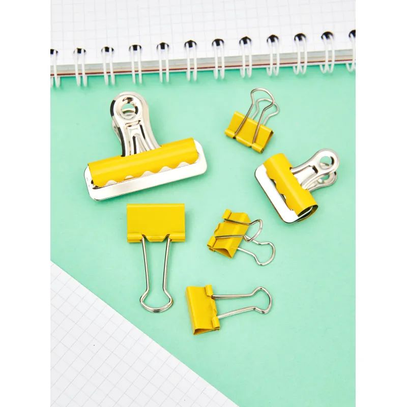 Зажимы для бумаг 19мм 12шт./уп. Комус цветные, картон