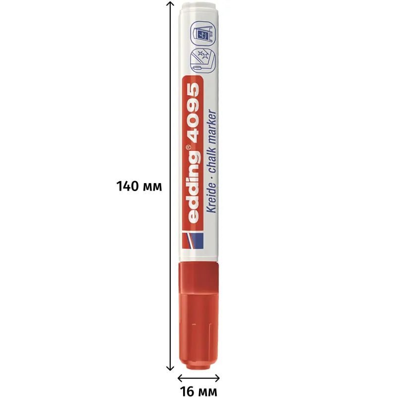Маркер меловой Edding E-4095 chalk marker красный_002
