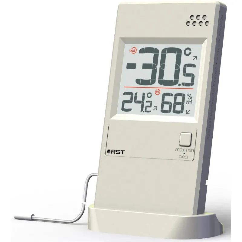 Термометр гигрометр с термосенсором RST слоновая кость 01595