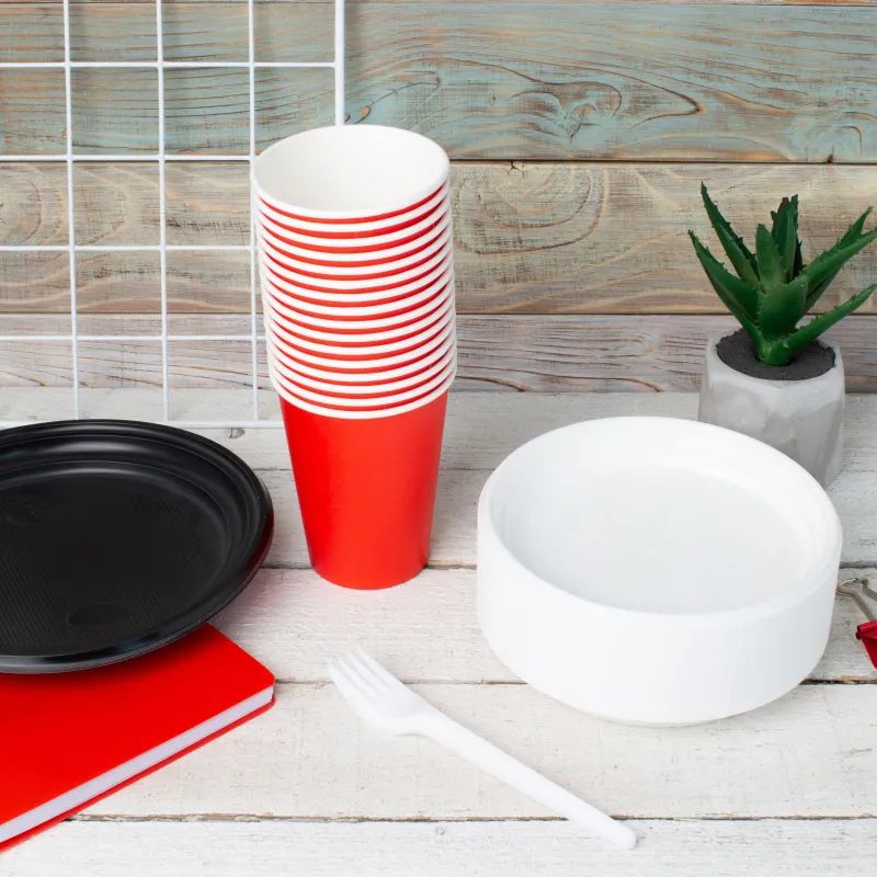 Ложка одноразовая столовая  165мм, черная,  ПС 100шт/уп