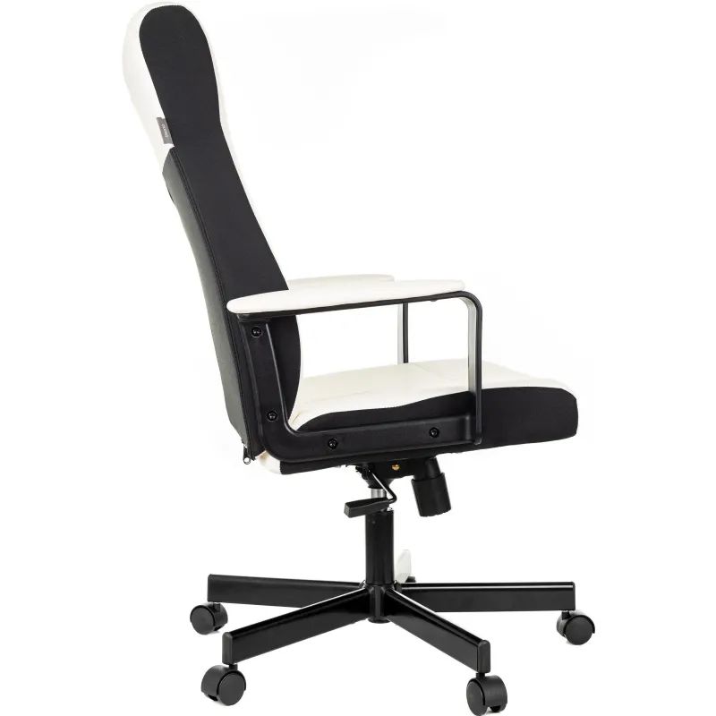 Кресло VB_DOMINUS-WH экокожа белая, ткань черная (детали в спинке)