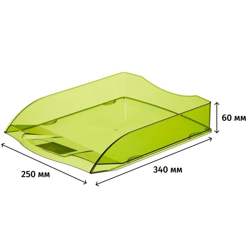 Лоток горизонтальный ATTACHE Яркий Офис 340х250х60 тонированный зеленый