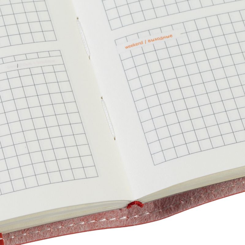 Еженедельник недатированный красный А6  METROPOL, 3-492/02