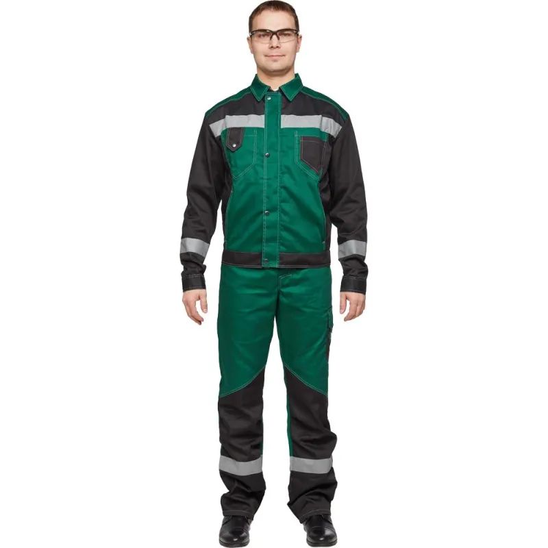 Костюм летний муж л21-КПК зел/чер (р.48-50) 182-188 (серия Л)