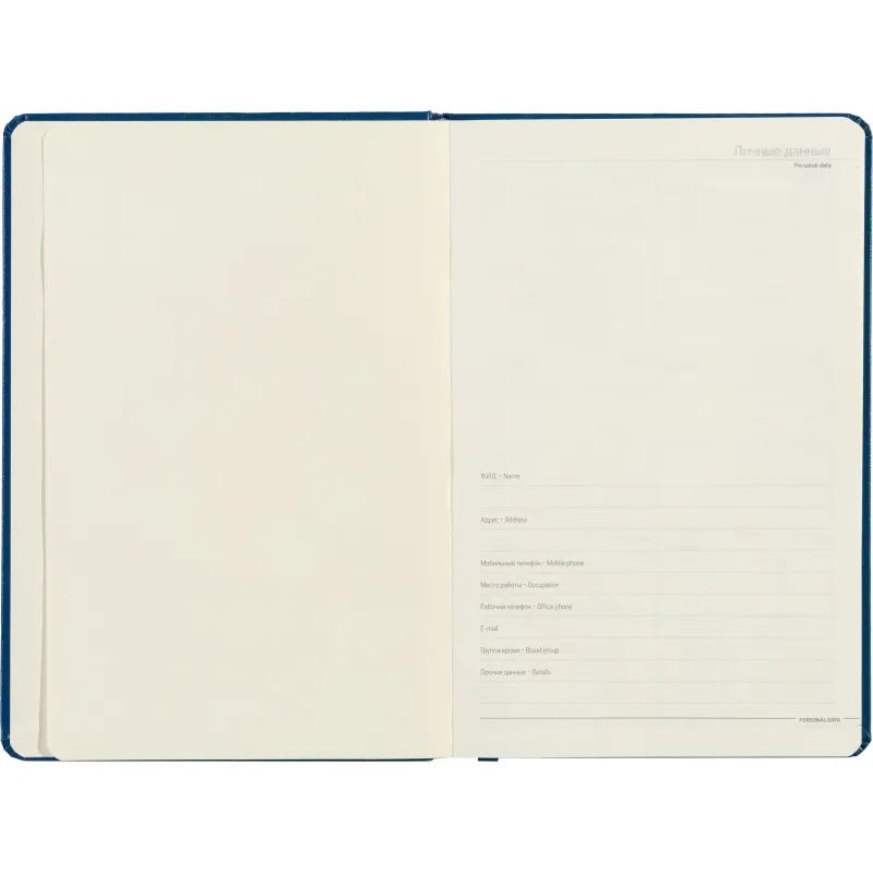 Ежедневник недатированный синий, MEGAPOLIS А5, 142х214мм,320стр.3-281/01