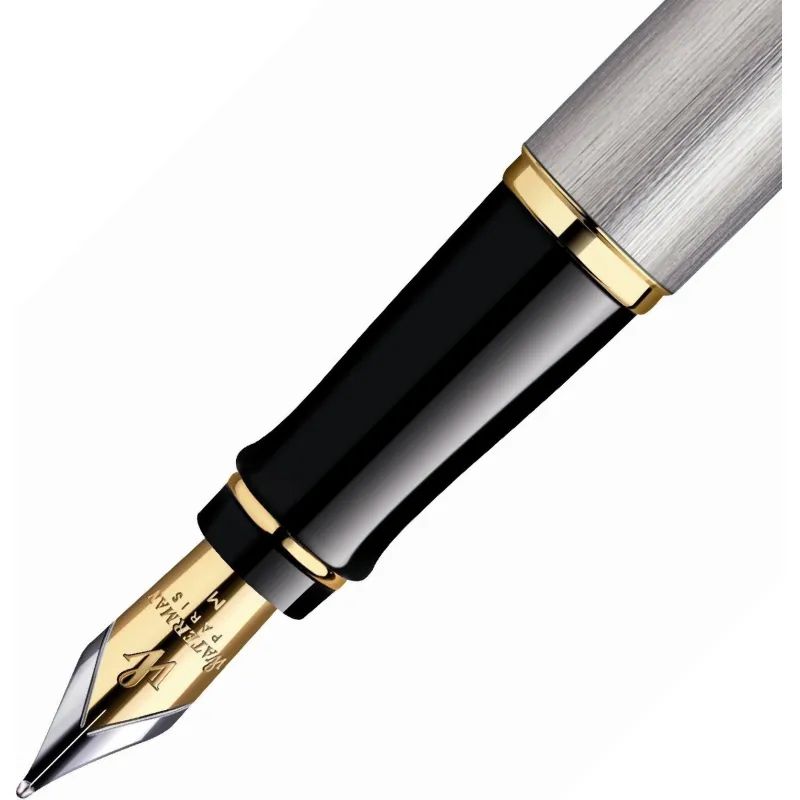 Ручка перьевая  WATERMAN EXPERT  сталь с позол., тонк., чернила син